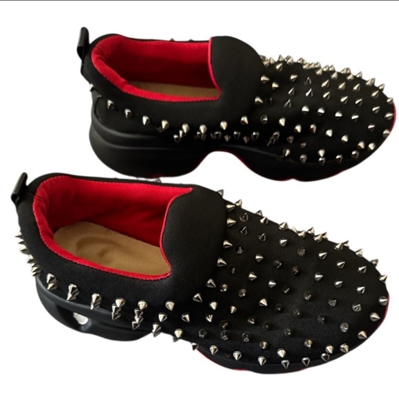 Spikey Black Sock Sport Slip Shoes Ons Size 38 - Picture 7 of 7